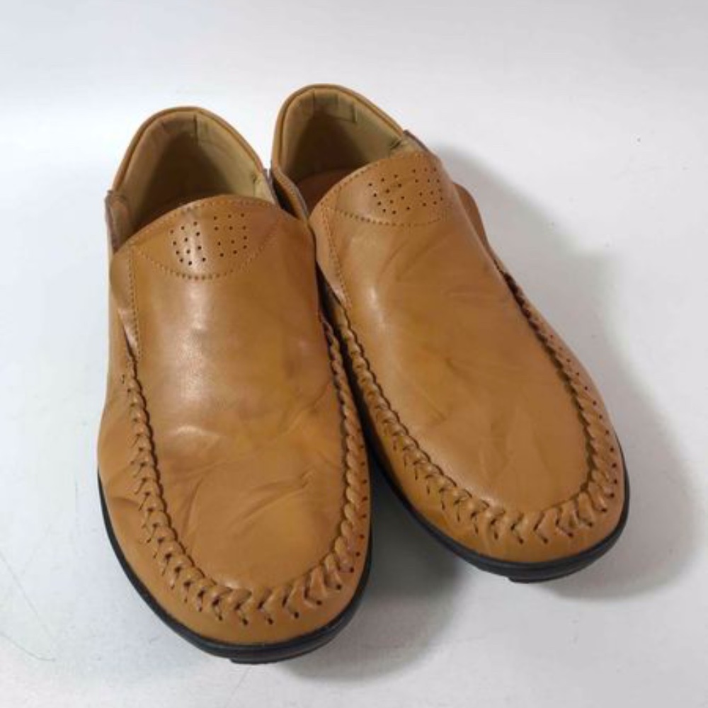Fashion Men's Leather Saddle Stitched Loafer Shoes